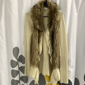 Faux fur cardigan